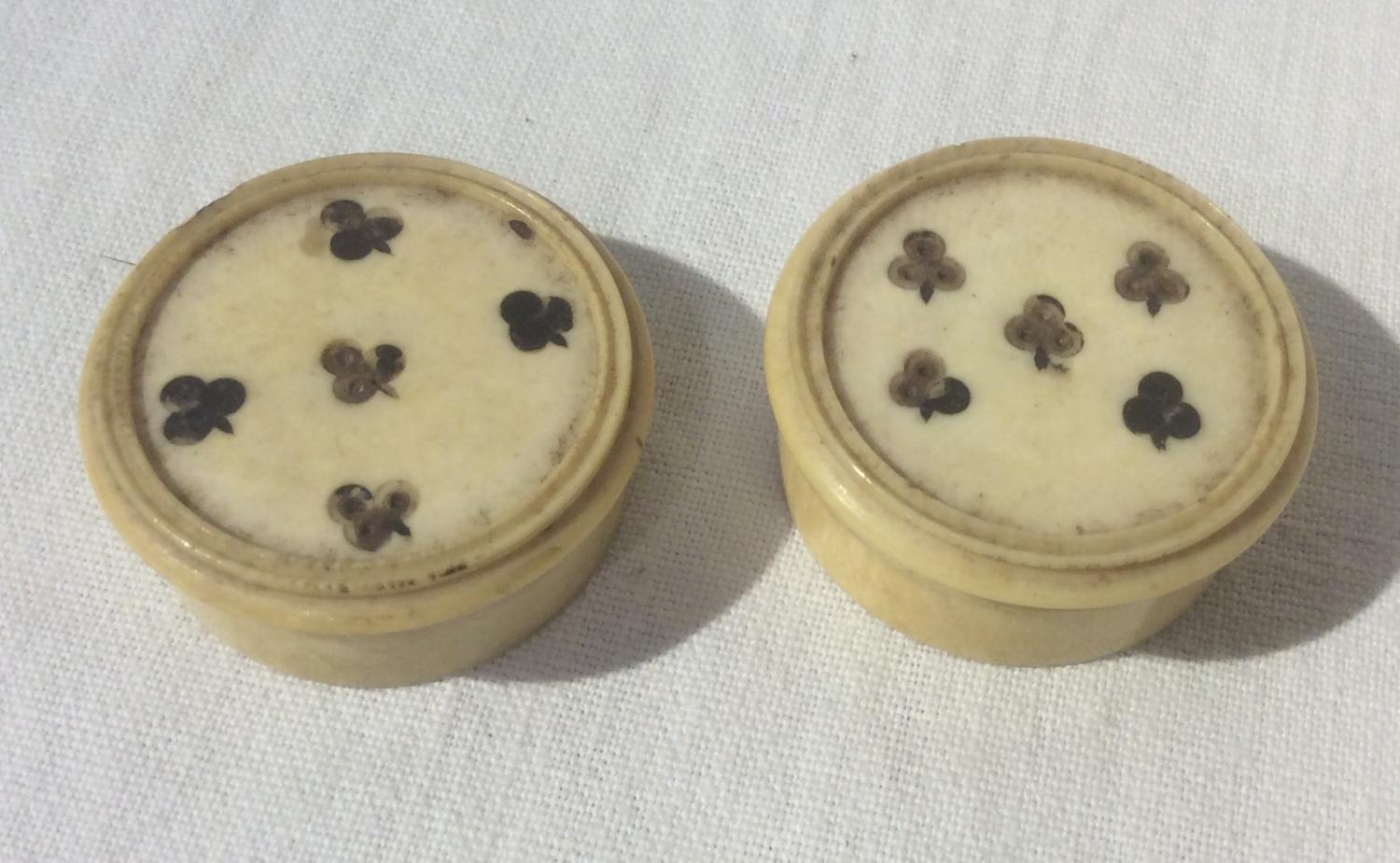 Pair of 18th Century Ivory Gaming Boxes