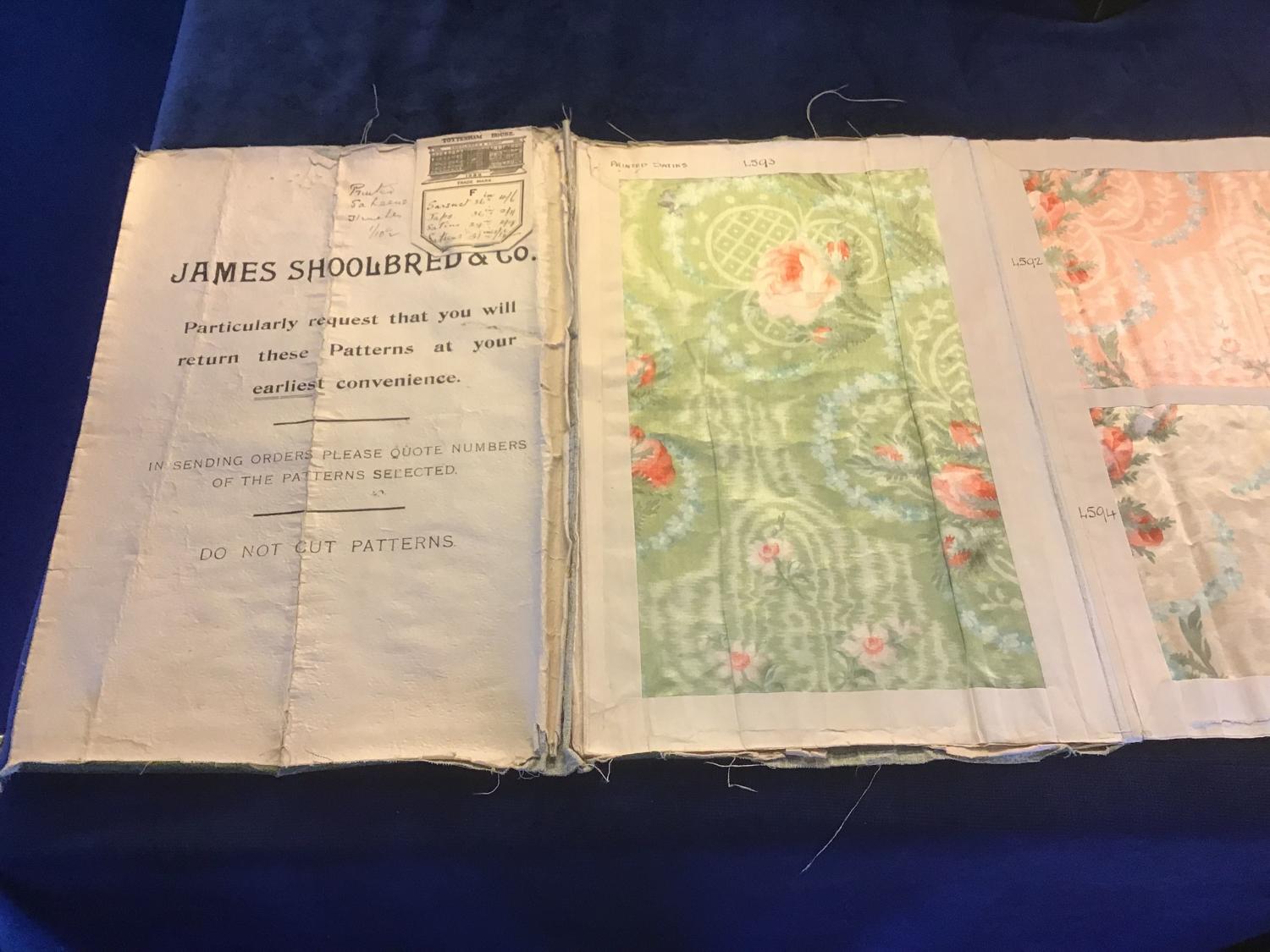 Rare James Shoolbred Fabric Sample Catalogue