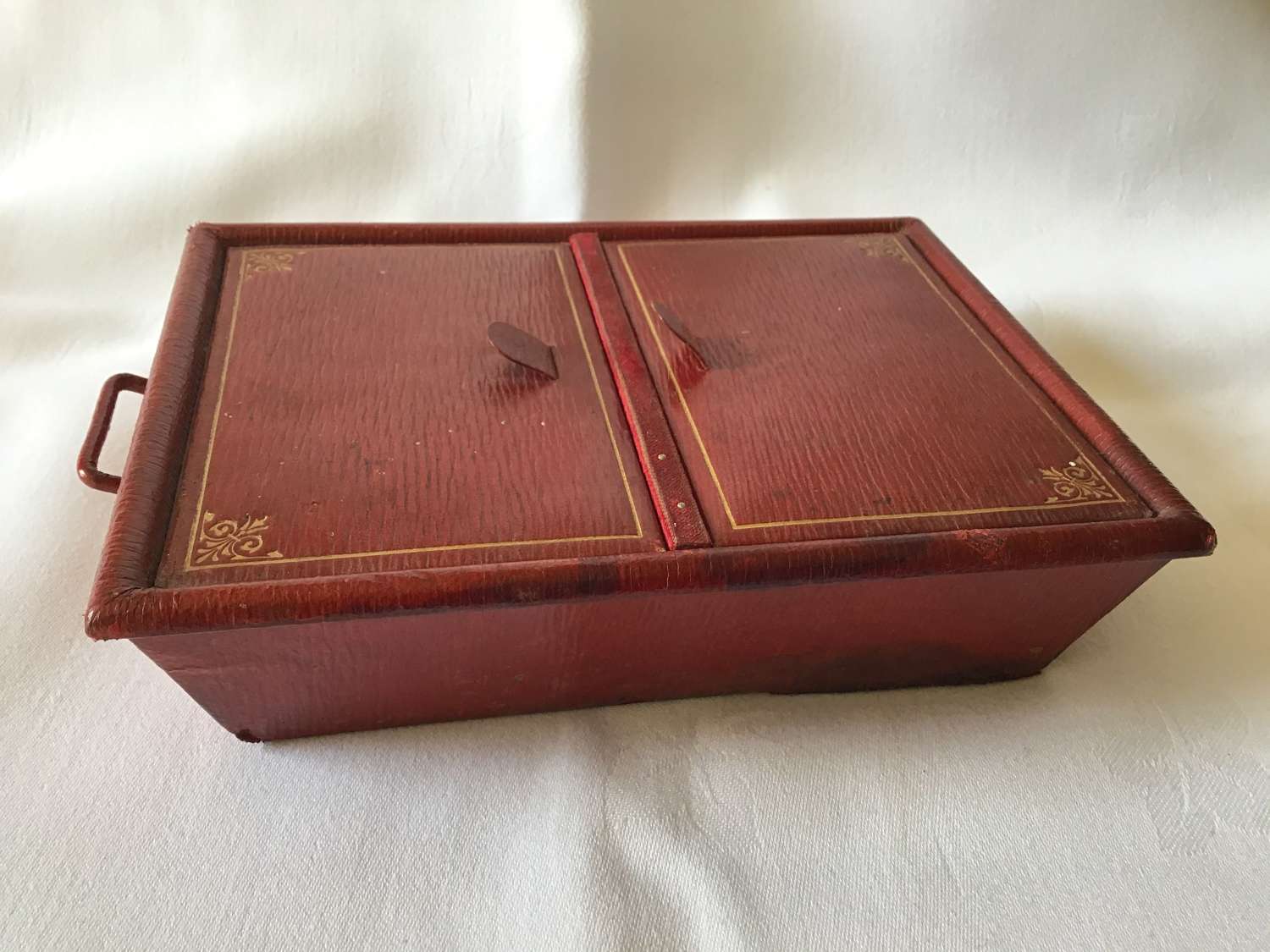 Red Leather Sewing Box