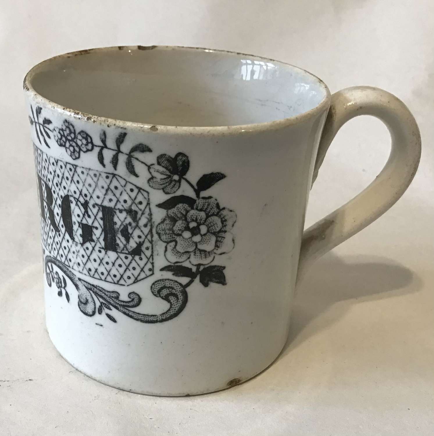 Rare early 19th century child’s nursery mug - George
